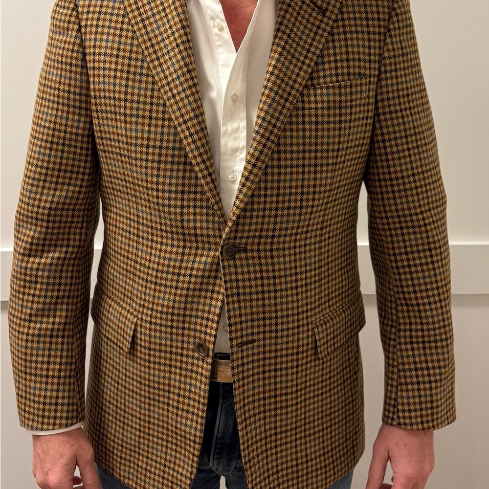 Burberry Cashmere Men’s Brown Checkered Blazer